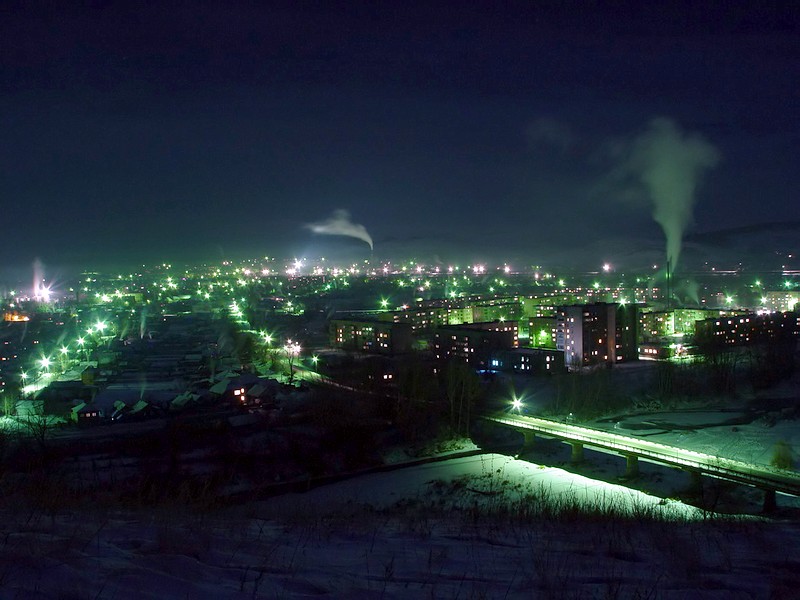 photo "... Small ночьное an ascention. The city of Kuvandyk." tags: landscape, mountains, night