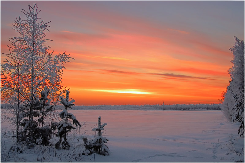 фото "Зимнее утро" метки: пейзаж, закат