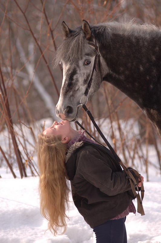 фото "Лирика... и зима" метки: портрет, природа, домашние животные, женщина