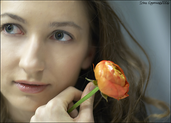 photo "With flower" tags: portrait, woman