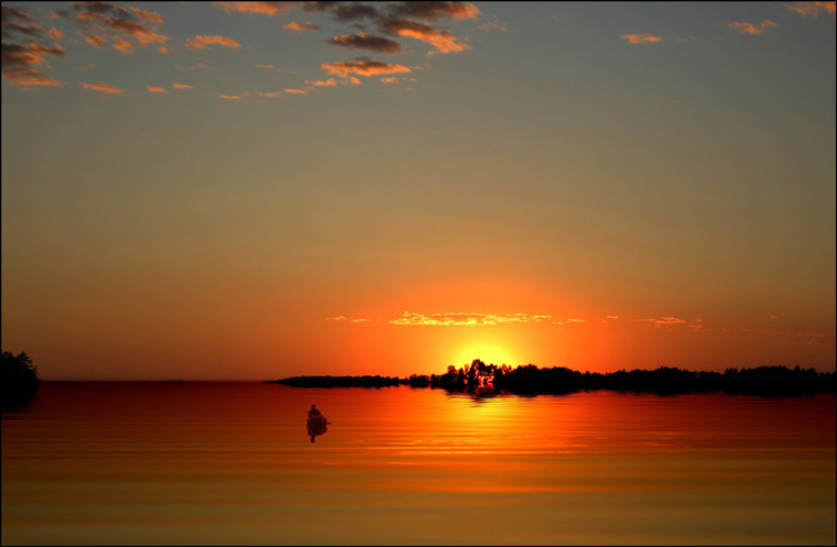 photo "Freedom from all!! Calm! Ladoga !" tags: landscape, summer, sunset