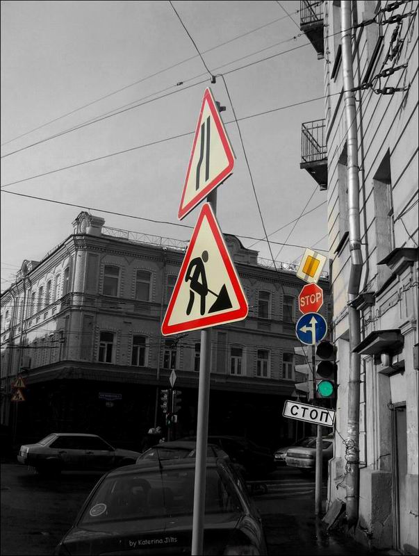 photo "big city. road signs" tags: black&white, genre, 