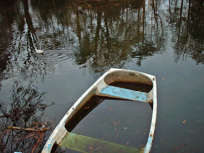 photo "Submerged Boat" tags: landscape, water