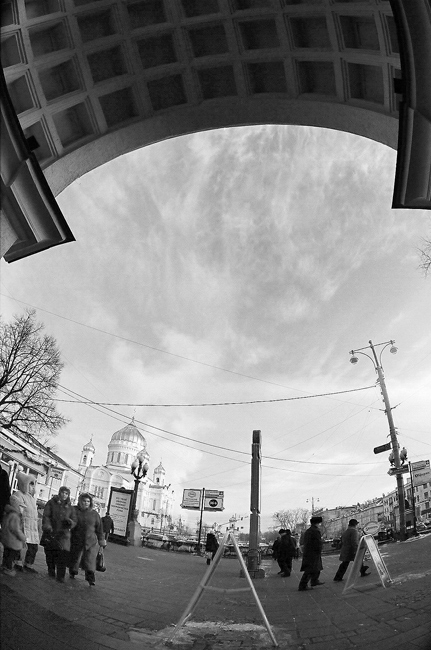 photo "moscow fisheye" tags: architecture, black&white, landscape, 