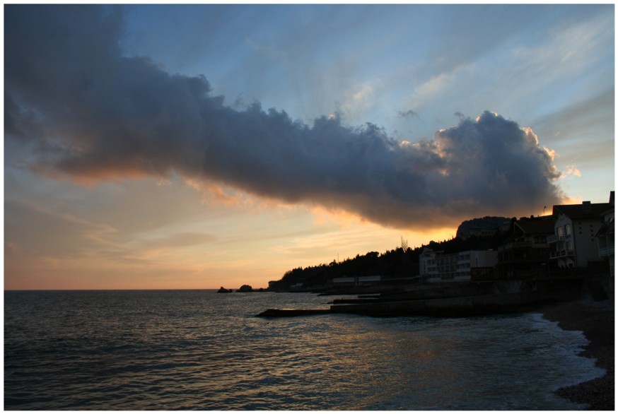 photo "Long cloud" tags: landscape, sunset, water