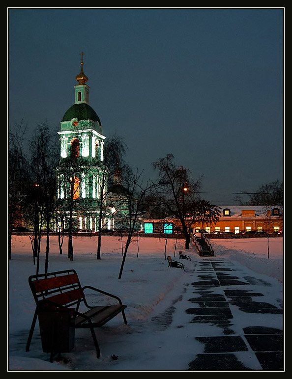 фото "Дорога к храму" метки: архитектура, пейзаж, ночь