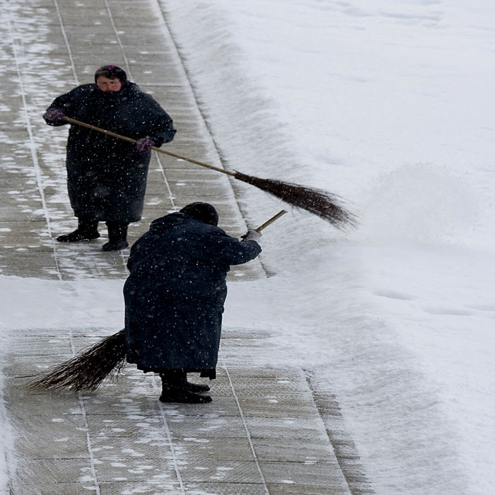 photo "Sweaping Away The Winter...so little left..." tags: humor, reporting, 