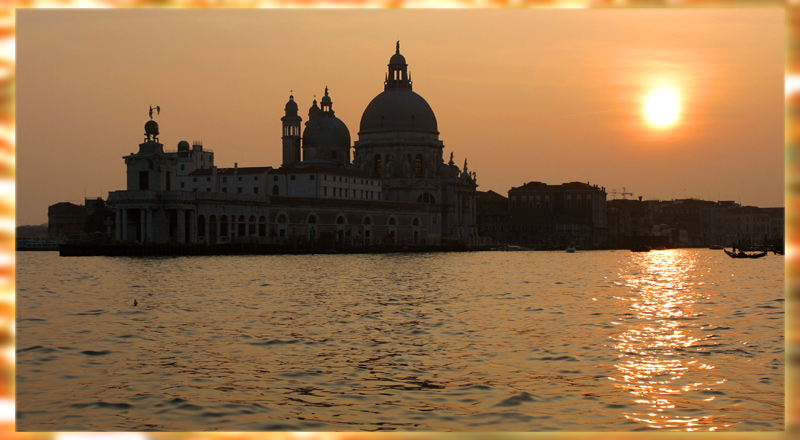 фото "the silhouette of s. maria de salute" метки: пейзаж, путешествия, Европа, закат