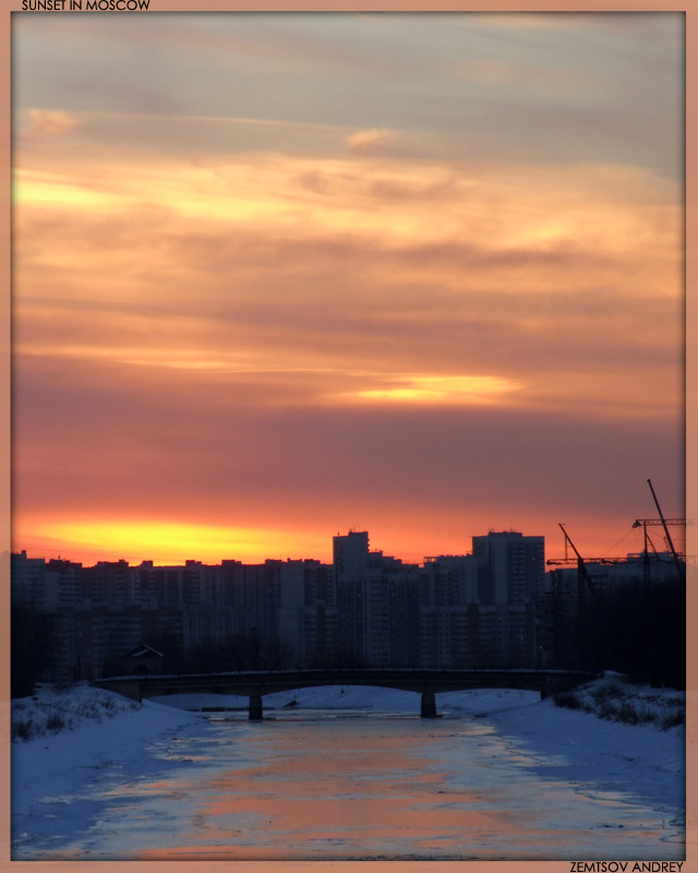 photo "City sunset." tags: landscape, sunset, winter