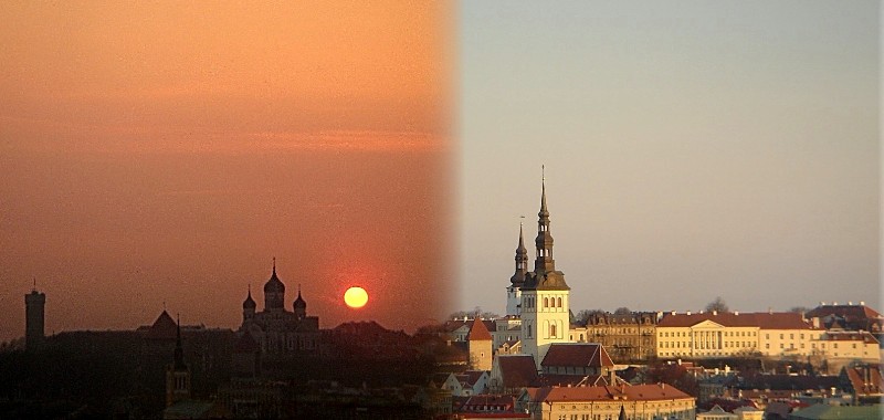 photo "tallin skyline - from dusk to dawn" tags: landscape, sunset