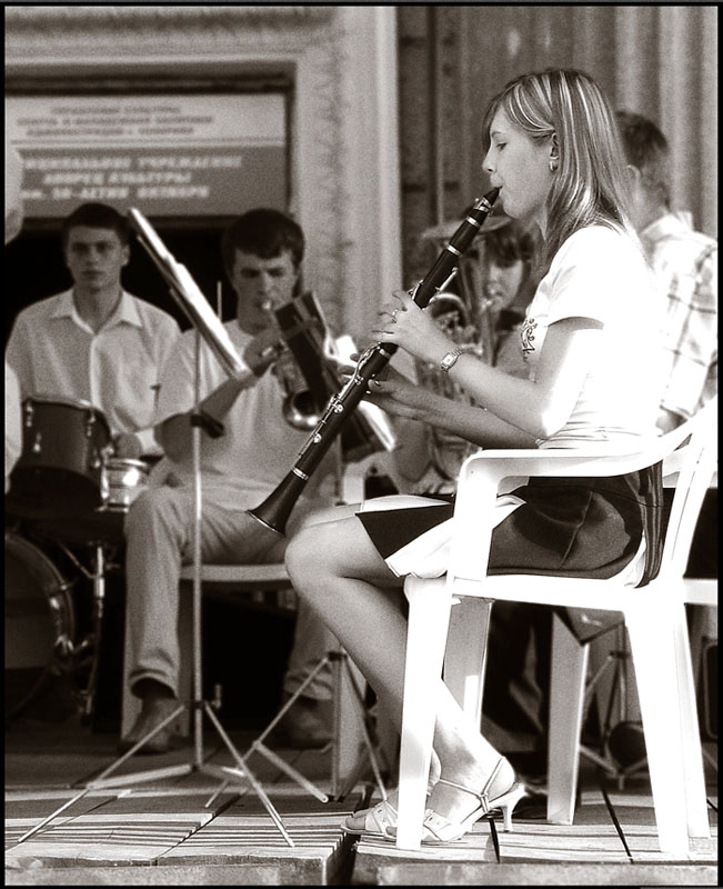 фото "Девушка из оркестра" метки: портрет, черно-белые, женщина