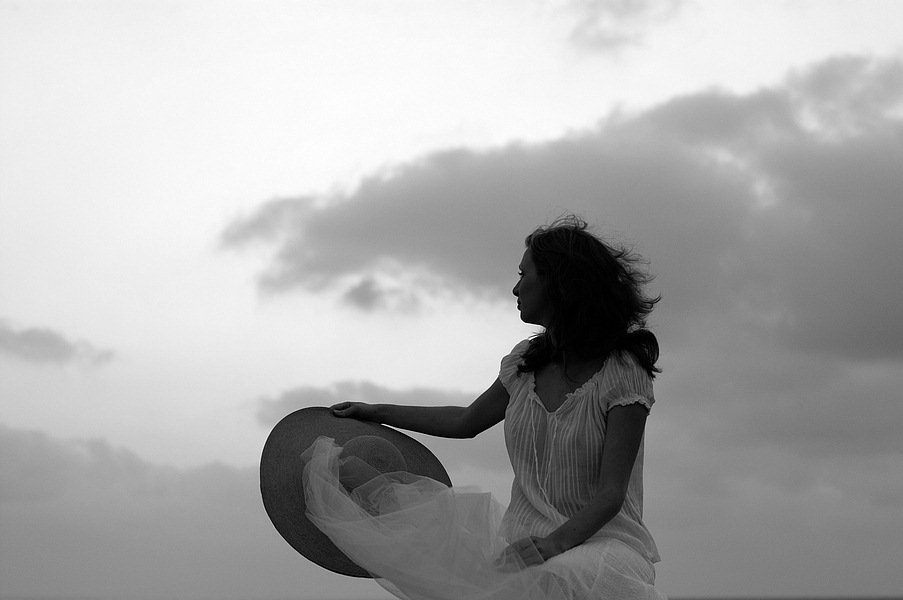 photo "Evening" tags: portrait, black&white, woman