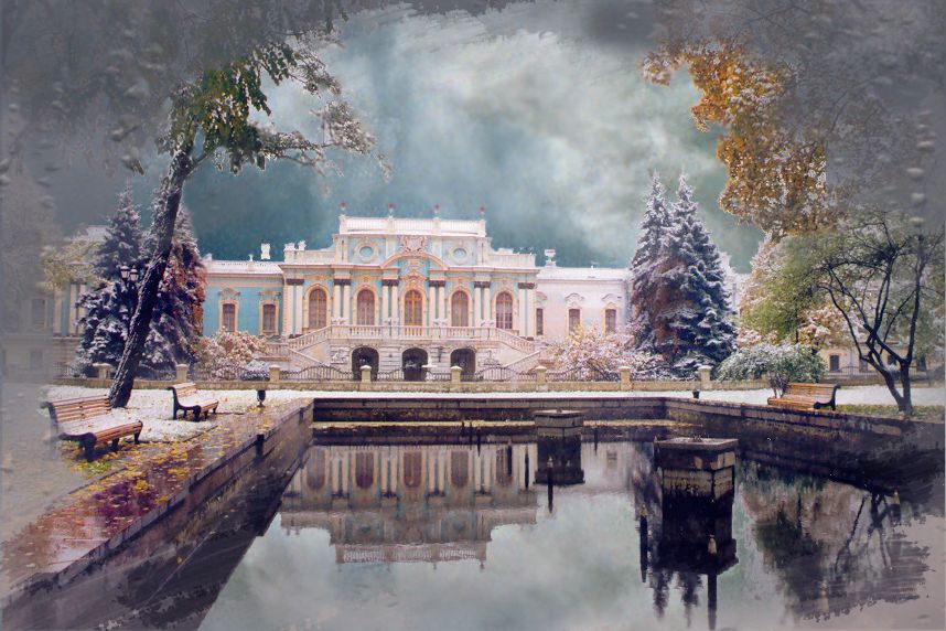 фото "Мариинский дворец.   Первый снег в ноябре." метки: архитектура, пейзаж, зима