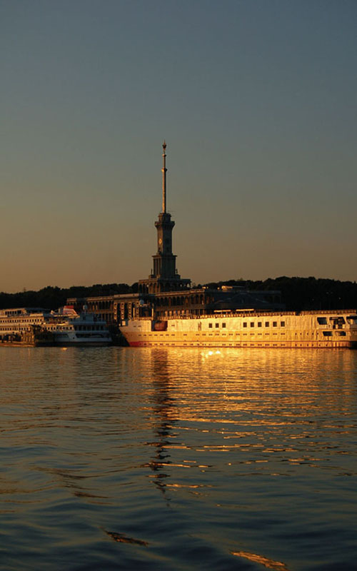 photo "River station" tags: landscape, summer, sunset