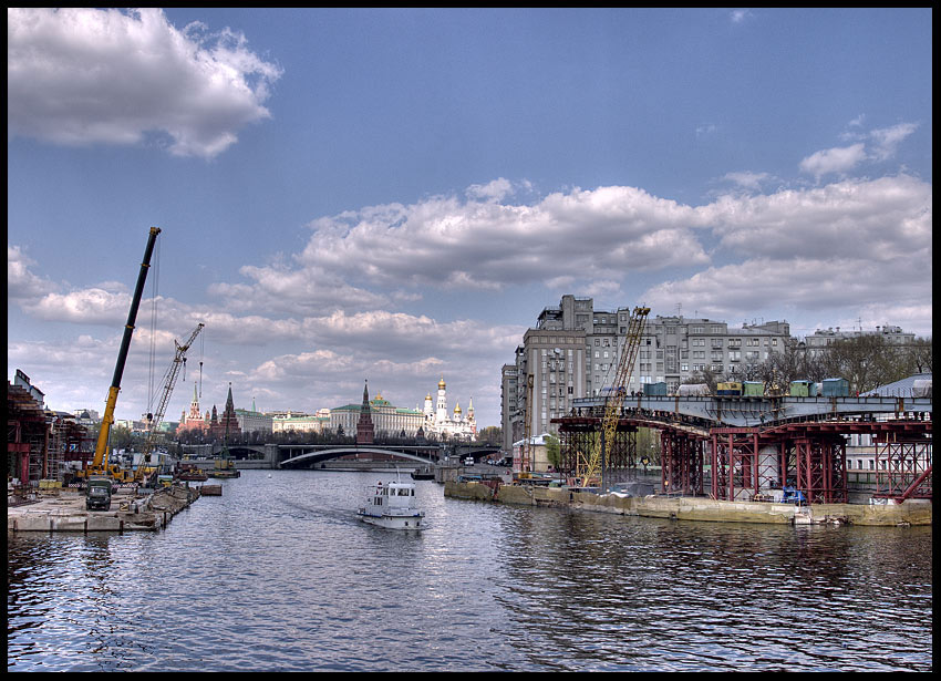 photo "When the bridge yet was not." tags: architecture, landscape, 