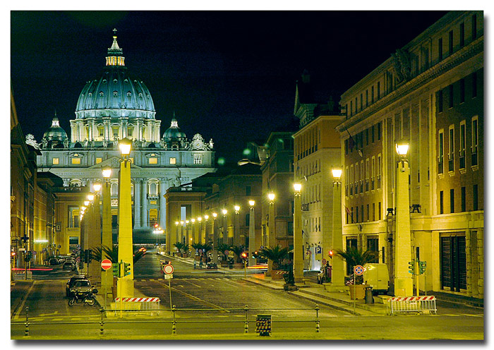 photo "St. Peter's Church, Rome" tags: architecture, landscape, night