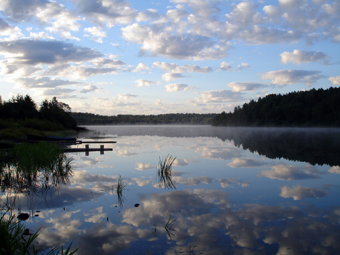 photo "six a.m." tags: landscape, clouds, water