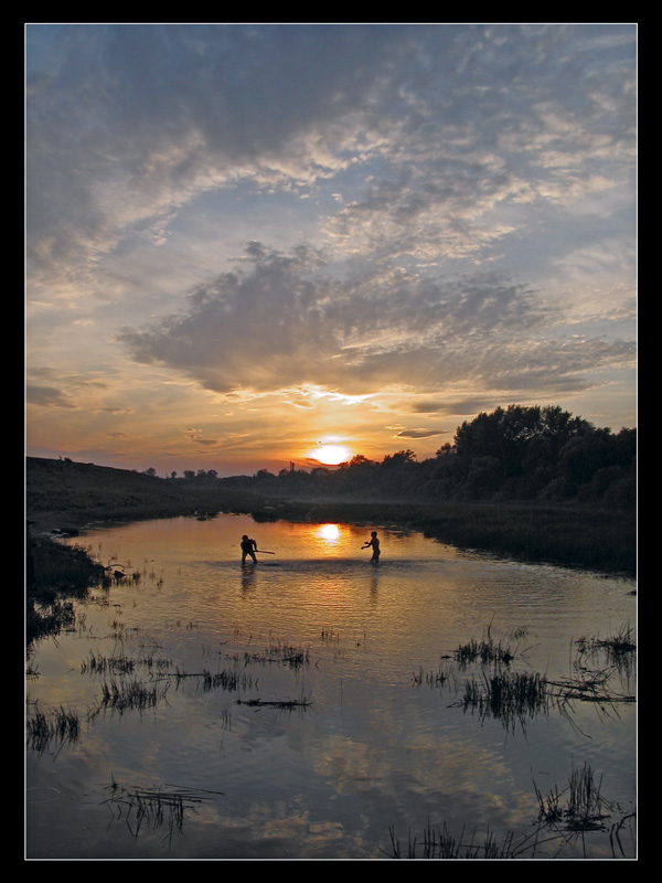 photo "On the river" tags: landscape, sunset, water