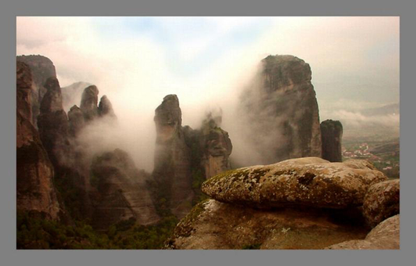 photo "Clouded rocks of Meteora" tags: landscape, 
