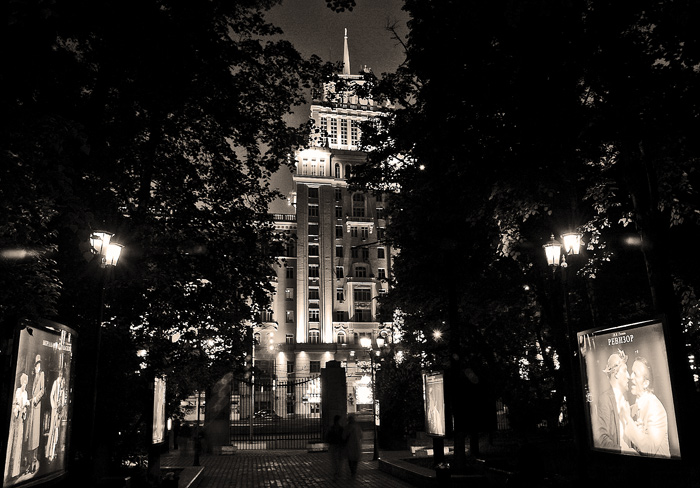 photo "Night Moscow" tags: landscape, black&white, night