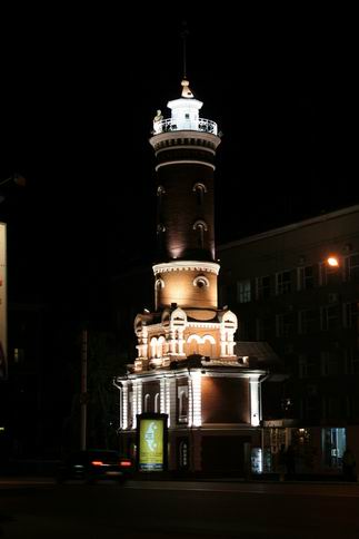 photo "г. Омск, пожарная башня" tags: architecture, landscape, 