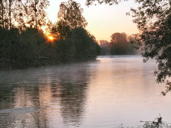 фото "sunrise on the river" метки: пейзаж, вода, закат