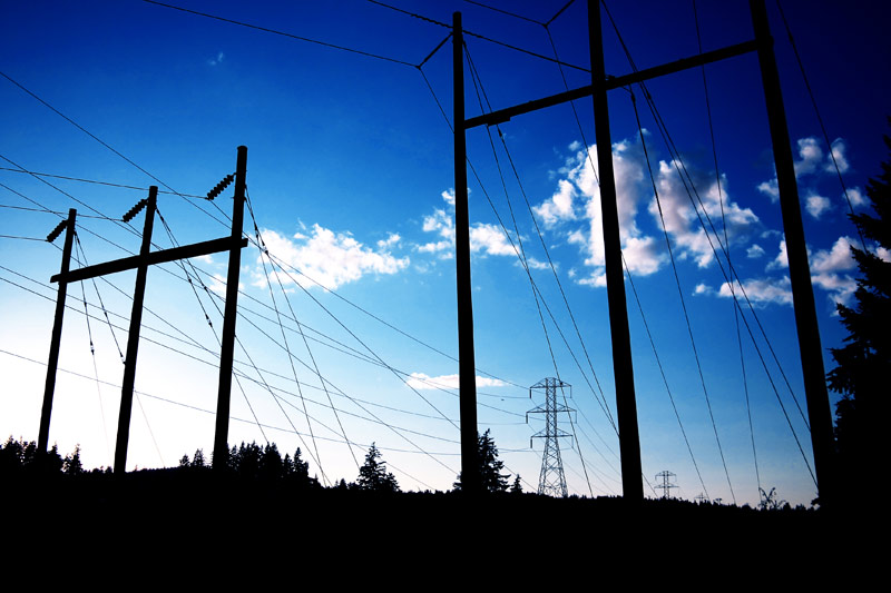 photo "powerlines2" tags: landscape, travel, North America, sunset