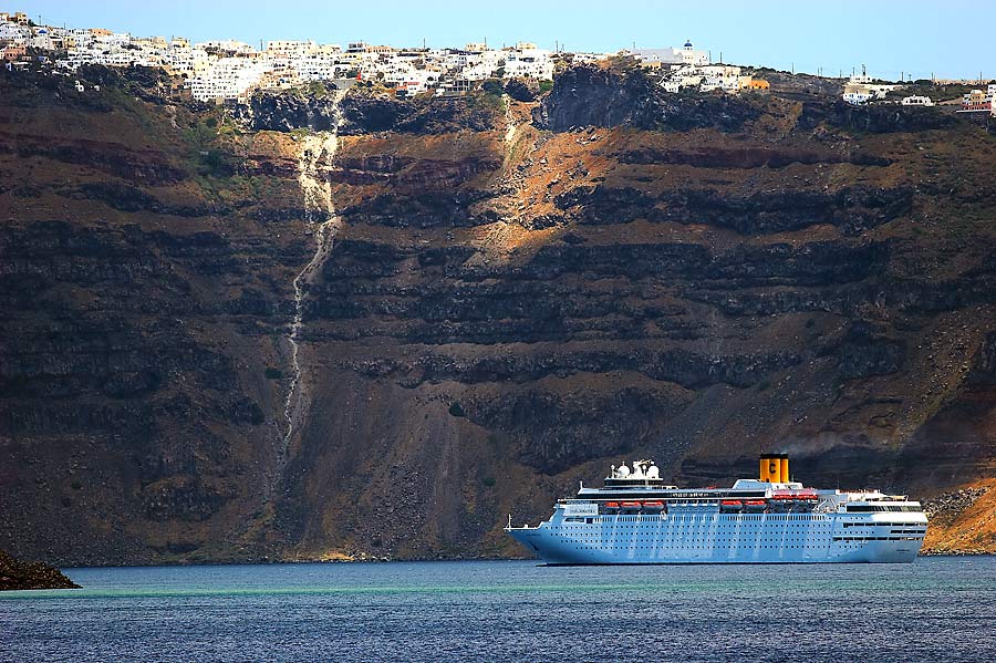 photo "On spot-check  by Santorini ." tags: travel, landscape, Europe, water