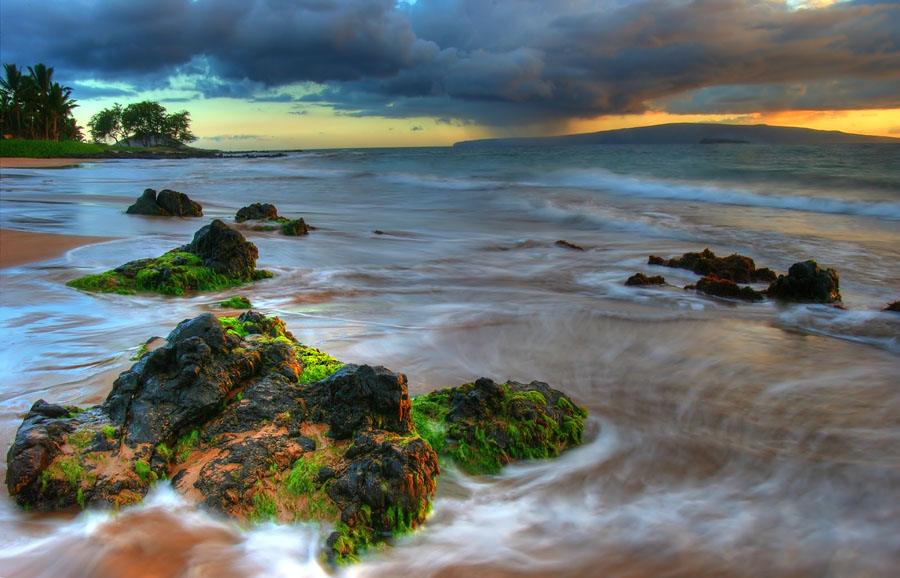 photo "Storm at sunset" tags: landscape, sunset, water