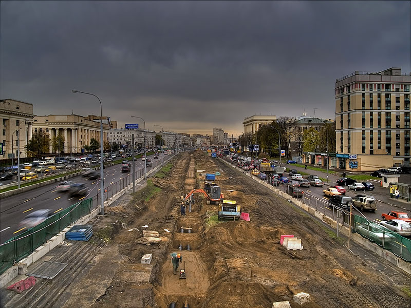 photo "Leningrad Prospect, under reconstruction" tags: architecture, reporting, landscape, 