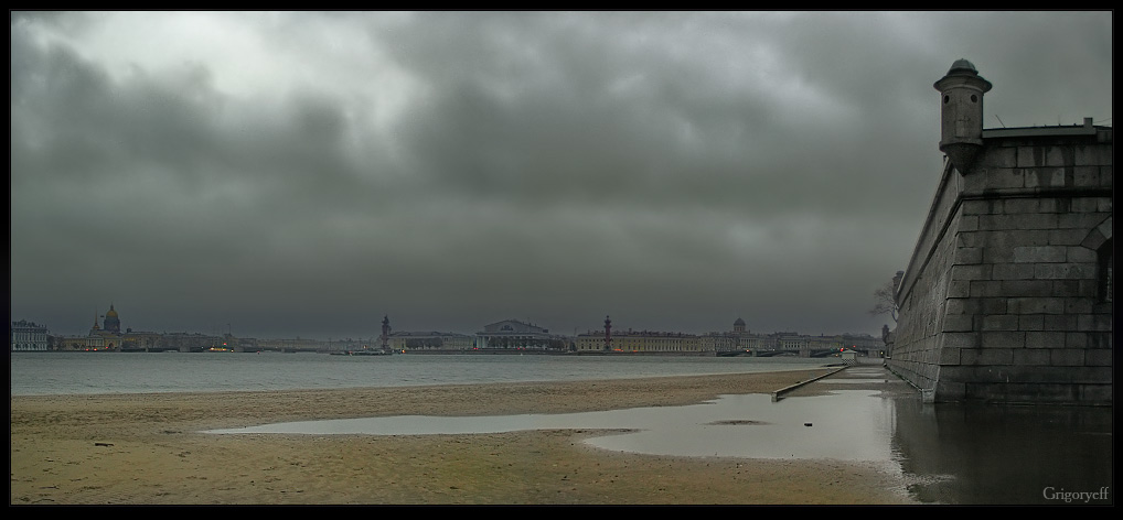 photo "Autumn flood. Peter'n'Paul fortress" tags: architecture, landscape, 