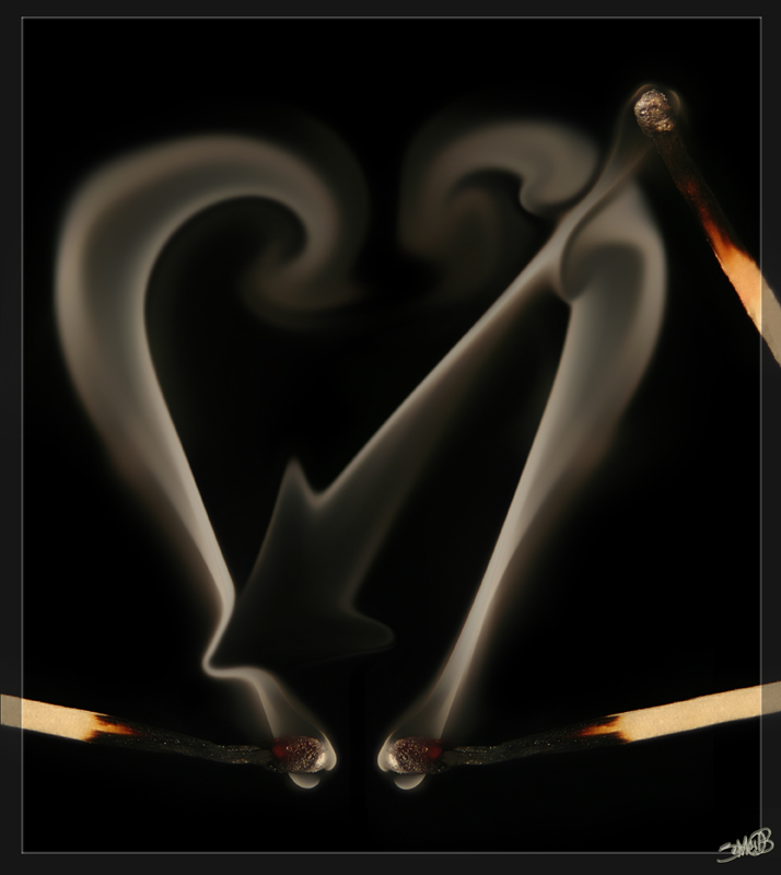 photo "Smoke heart" tags: macro and close-up, montage, 