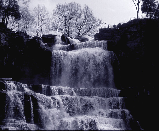 photo "Chittenango Falls" tags: landscape, black&white, water