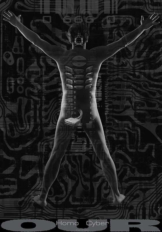 photo "HomoCyber" tags: montage, black&white, 