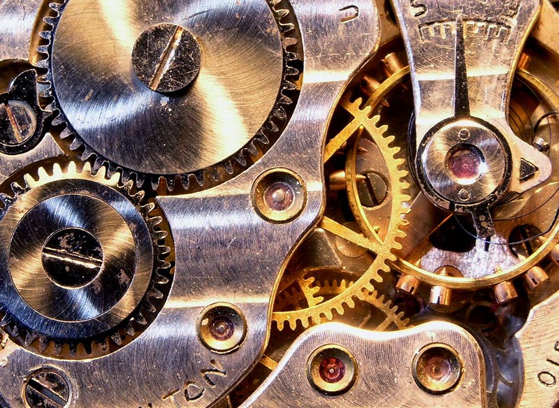 photo "Macro of old watch with a broken spring" tags: macro and close-up, 