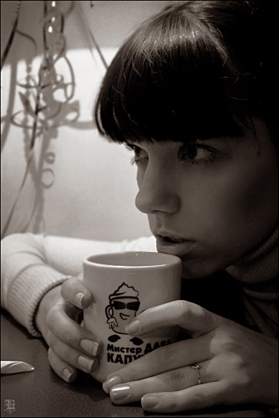 photo "hot chocolate" tags: portrait, black&white, woman