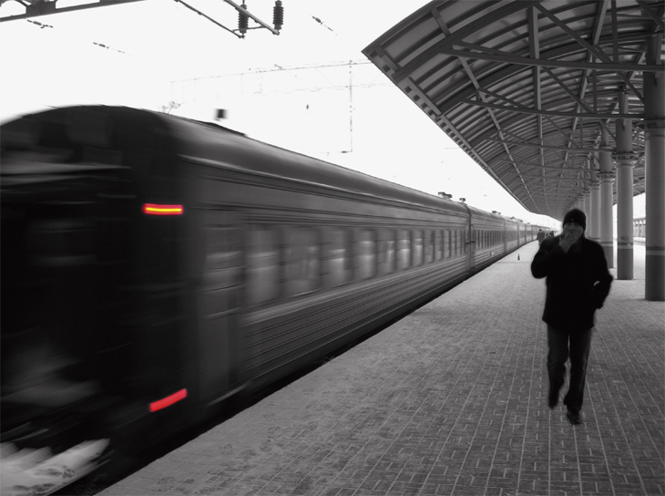 photo "the-train-departure" tags: landscape, winter