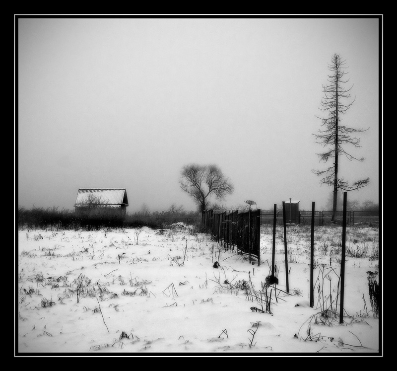 фото "На горизонте..." метки: пейзаж, черно-белые, зима