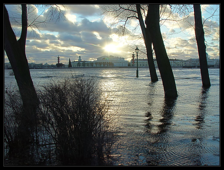 фото "Наводнение в Питере 2" метки: архитектура, пейзаж, зима