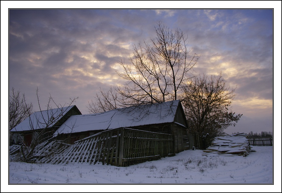 фото "Зима в русской деревне" метки: пейзаж, закат, зима