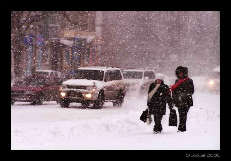 photo "Снегопад 01" tags: reporting, landscape, winter