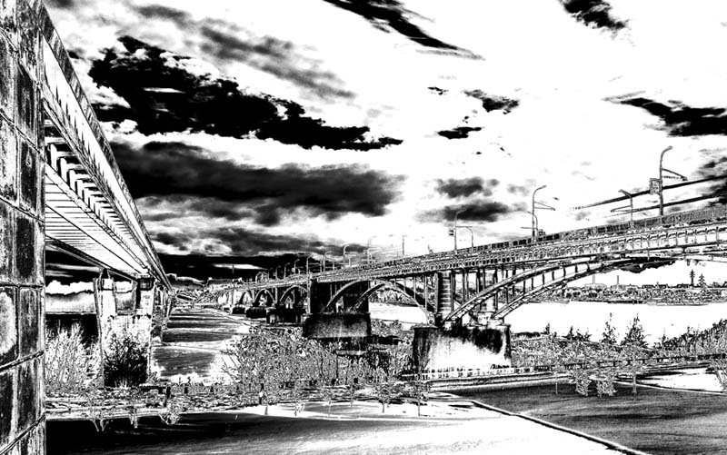 фото "Мосты моего города." метки: черно-белые, 