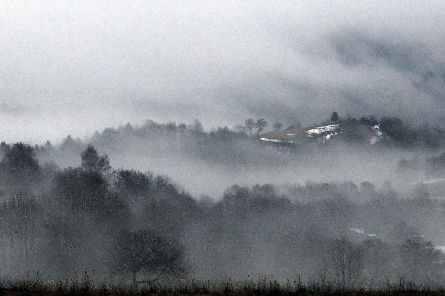 photo "In the fog 2" tags: landscape, clouds, winter