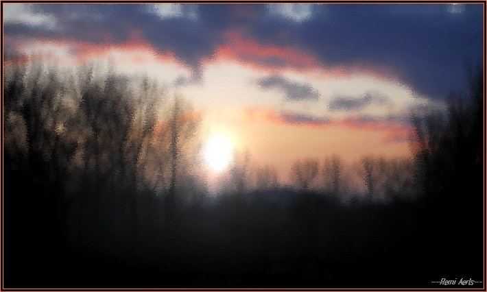 photo "looks like a paint" tags: landscape, sunset, winter