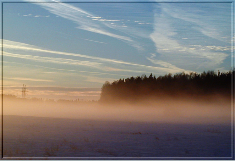 photo "Evening fog" tags: landscape, winter