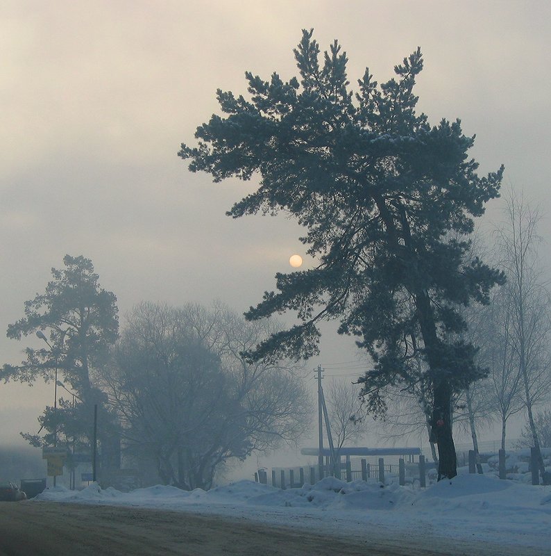 фото "Последние зимние туманы." метки: пейзаж, закат, зима
