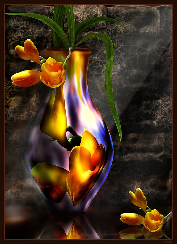 photo "Still life with pitcher from floweres" tags: montage, still life, 