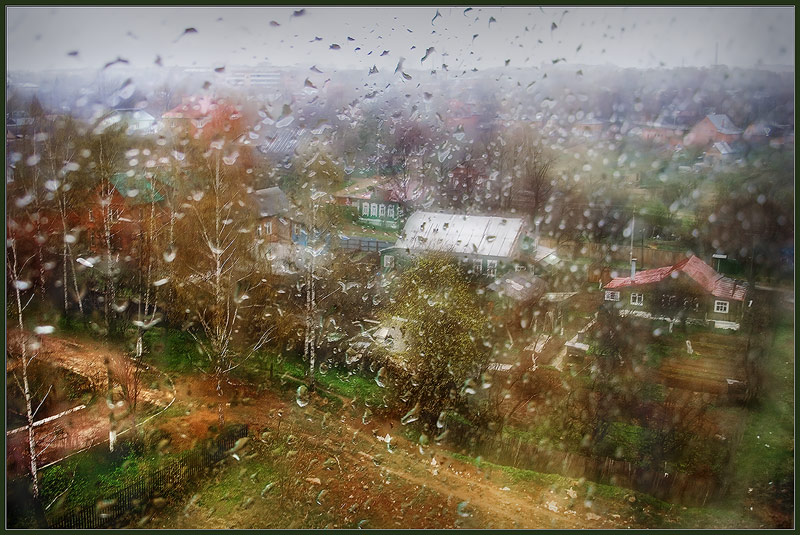 photo "Behind a window a spring rain..." tags: landscape, spring