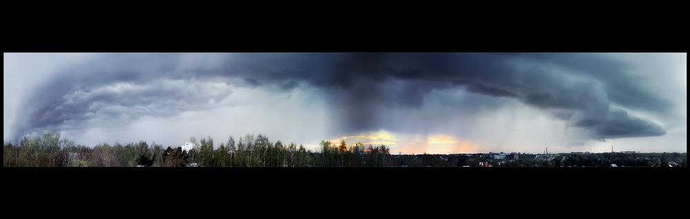 photo "Atmospheric front or City in a ring..." tags: landscape, panoramic, clouds