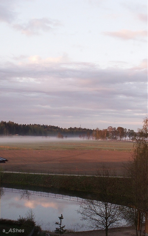 фото "Утро слегка туманное  Slightly foggy morning" метки: пейзаж, закат, облака